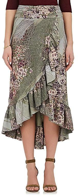Maison Mayle Women's Manon Floral-Print Silk Knee-Length Skirt