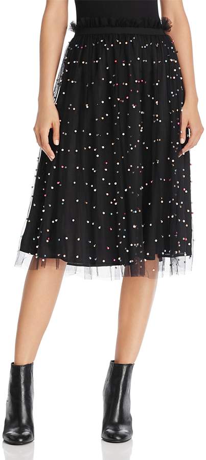 Re:named Re: Named Embellished Tulle Midi Skirt
