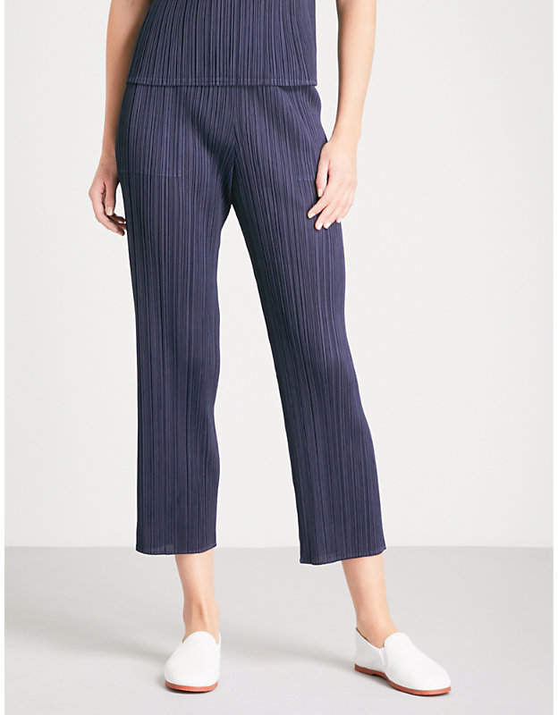 Basics cropped pleated trousers