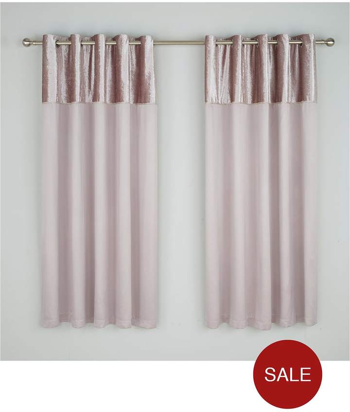 Amelie Crushed Velvet Panel With Diamente Detail Eyelet Curtain 66x90