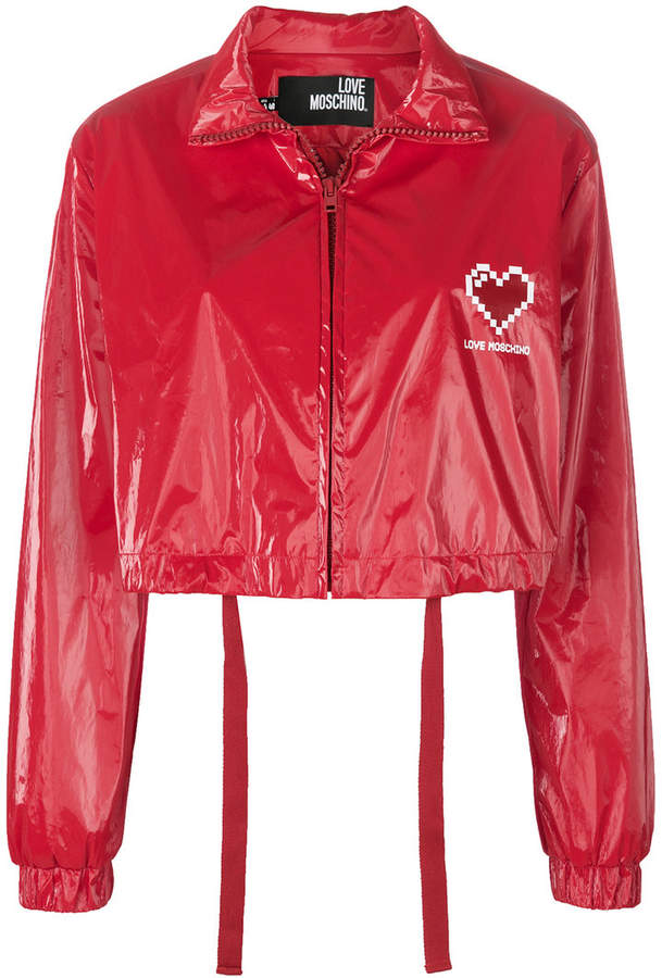 cropped heart bomber jacket