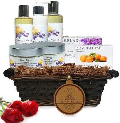 Pure Energy Apothecary Ultimate Body Pure Aromatherapy Split Letter Pineapple Gift Basket