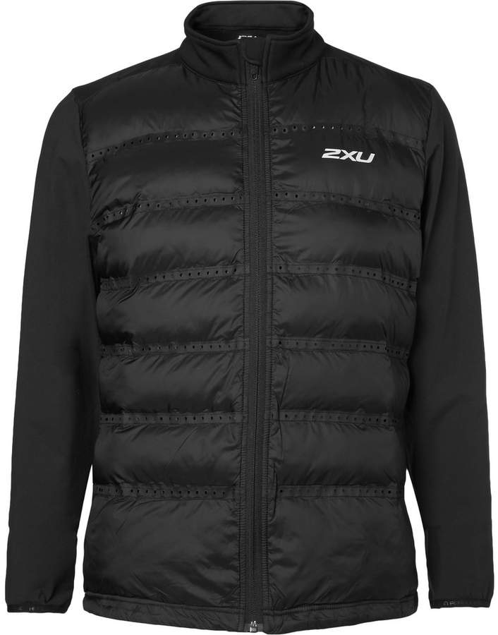 Momentum Jersey-Panelled Perforated Quilted Shell Jacket