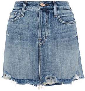 Distressed Denim Mini Skirt