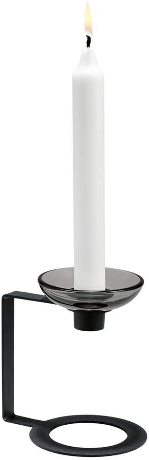 Lumi Kerzenständer einarmig, 12,5 cm, Schwarz