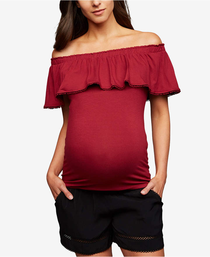 Maternity Lace-Trim Shorts