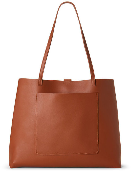 Brown Exterior-Pocket Bag-in-Bag Tote