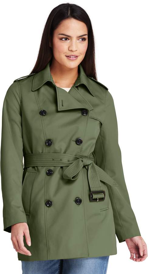 Lands'end Women's Petite Cropped Trench Coat