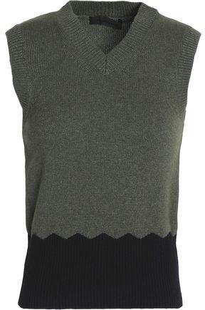 Two-Tone Wool-Blend Top