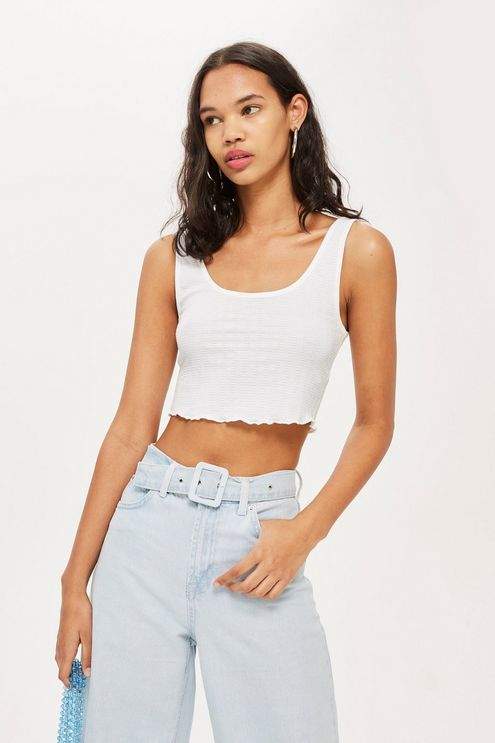 Petite cropped vest top