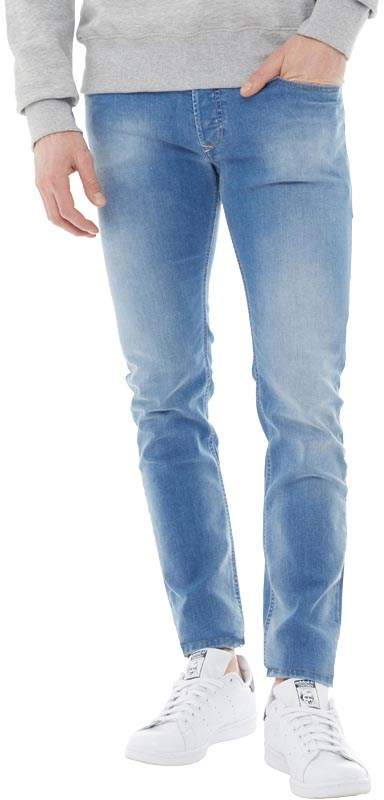 Mens Sleenker Slim Fit Jeans Light Blue Wash