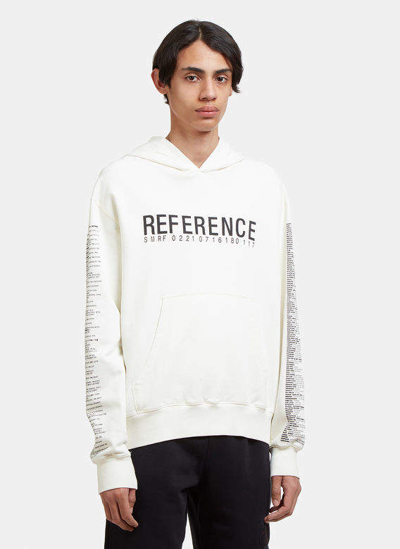 Hooded Reference Print Sweatshirt in White
