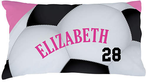 Pink Personalized Soccer Pillowcase