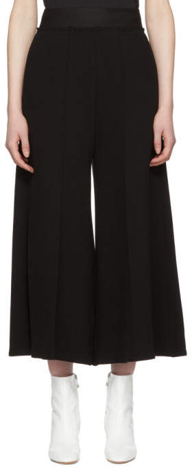 Black Twill High-waist Trousers