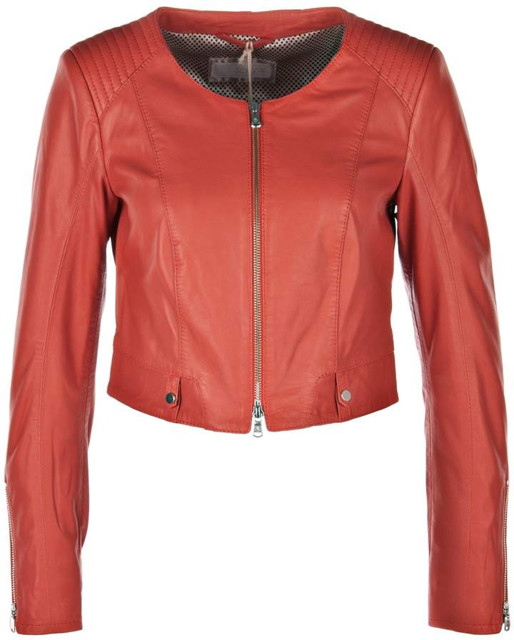 Schyia Lederjacke „Beate ́ ́ Koralle