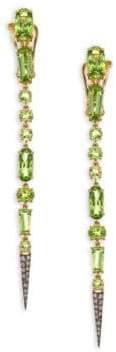 Etho Maria 18K Gold Peridot and Green Sapphire Drop Earrings