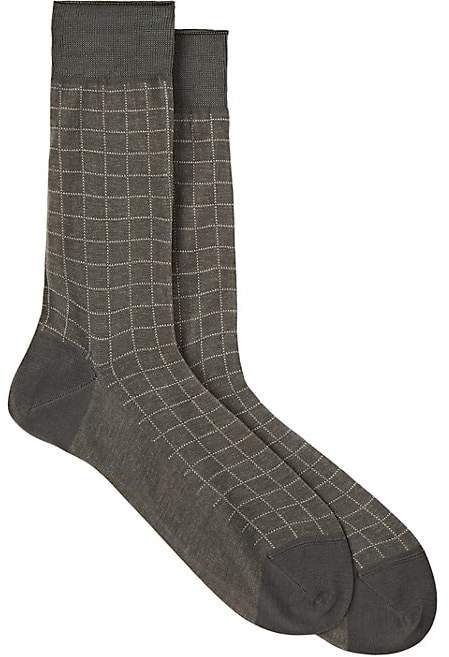 Men's Checked Cotton Mid-Calf Socks
