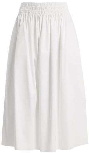 Betsy stretch-cotton midi skirt