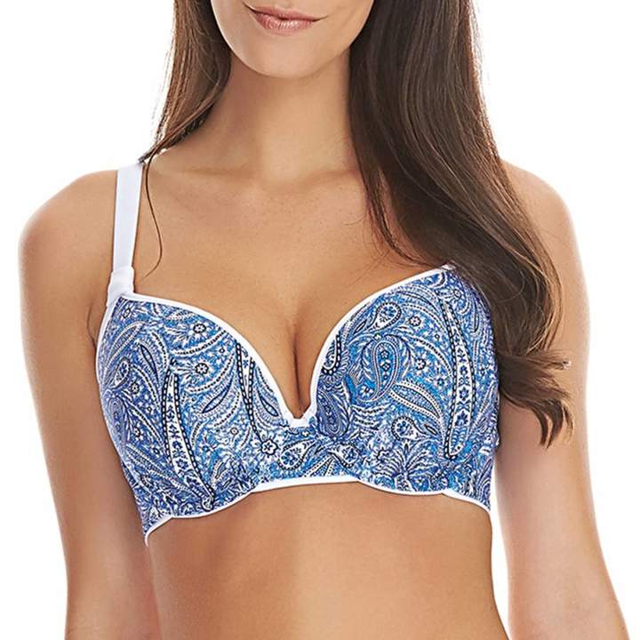 Blue Summer Tide Underwired Bandless Moulded Bikini Top