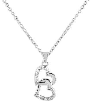 Fashionvictime Kettenanhänger Anhänger Damen - Versilbert Herz Modeschmuck - Zirkonia