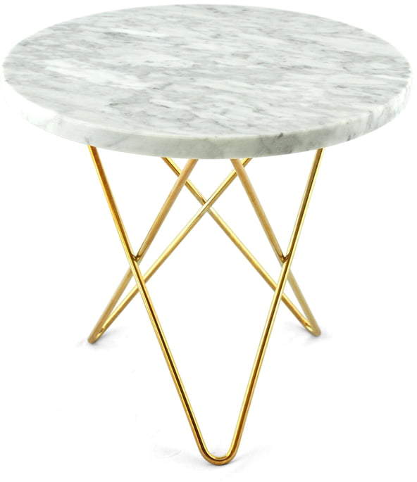 Ox Denmarq - Mini O Beistelltisch Ø 40 cm, messing / Marmor weiß