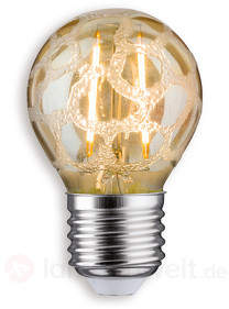 E27 2,5W 825 LED-Tropfenlampe Krokoeis gold