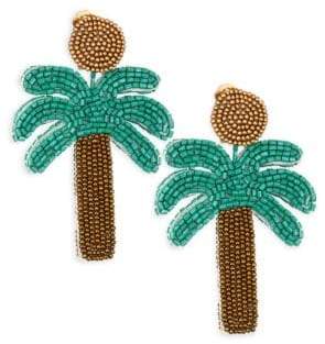 Palm Tree Bead Clip-On Earrings