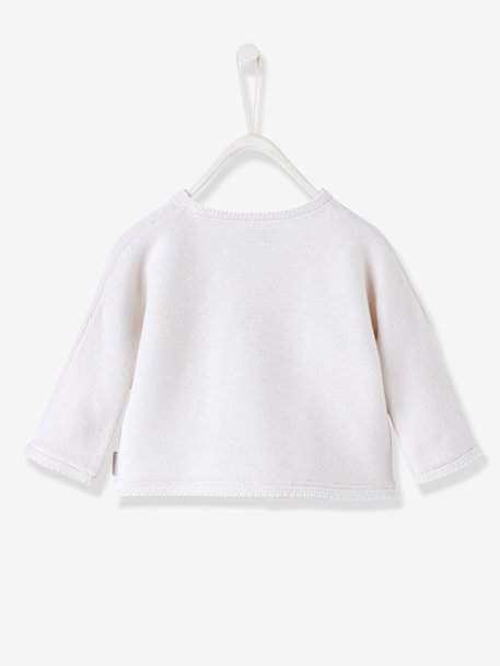 Organic Collection Cotton & Wool Baby Cardigan - ivory