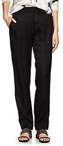 Women's Silk-Blend Suit Pants - Black