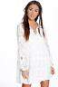 Damen Tara Ausgestelltes Kleid aus Spitze zum Binden vorn in Weiß größe