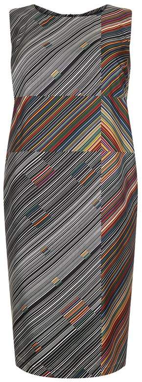 Striped Silk Midi Dress
