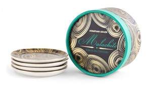 Four-Piece Malachite Porcelain Coasters Set