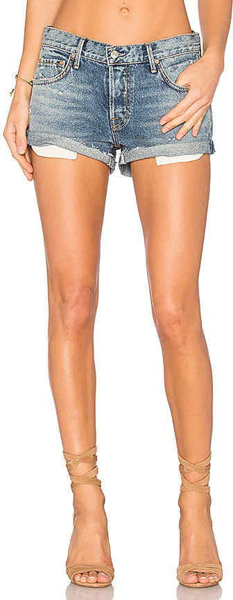 Adriana Mid-Rise Slouchy Shorts.