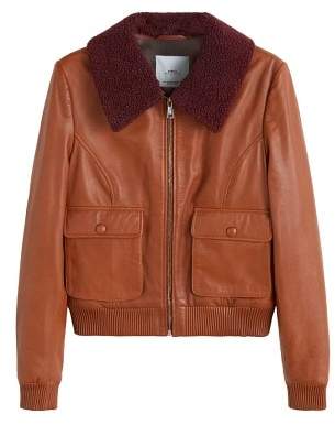 Lapels leather jacket