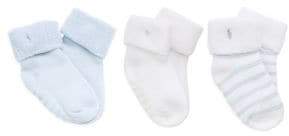 Baby’s 3-Pack Striped Terry Sock Set