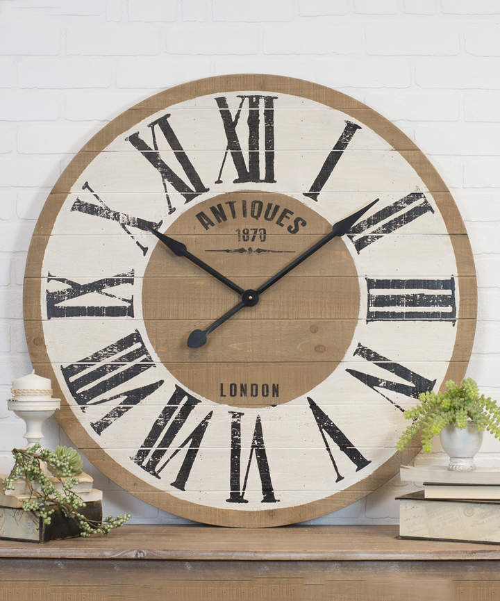 Brown & Antique White Wall Clock
