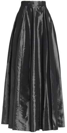 Pleated Taffeta Maxi Skirt