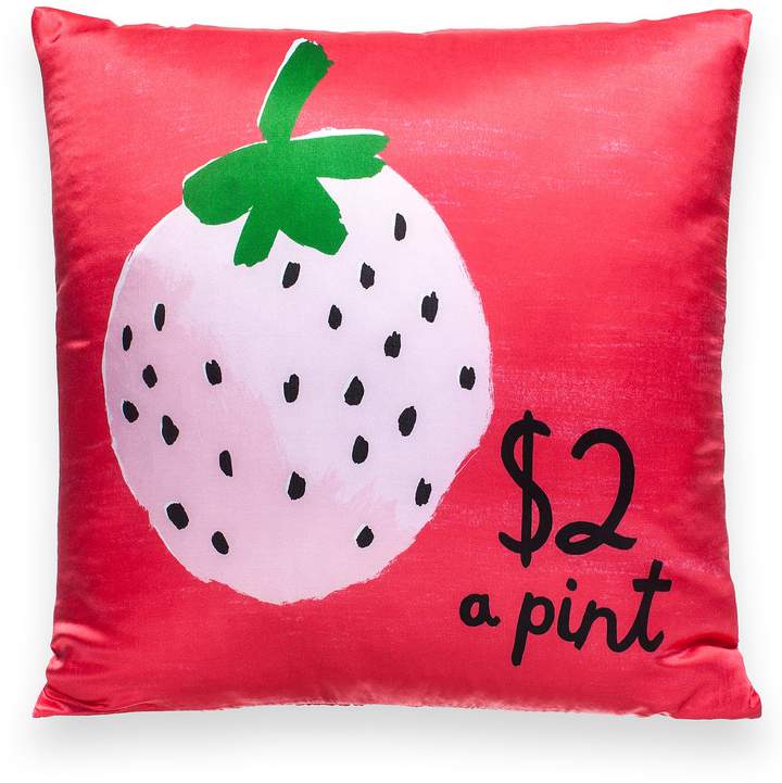 Strawberry Pint Silk & Cotton Square Feather Pillow