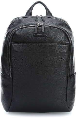 Modus 14'' Laptop-Rucksack genarbtes Kalbsleder schwarz