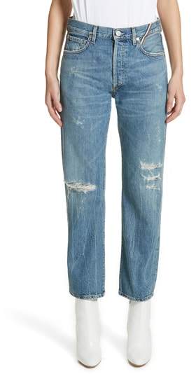 JEAN ATELIER Laurent High Rise Distressed Boyfriend Jeans