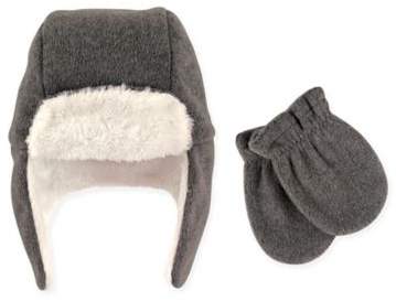 2-Piece Trapper Hat and Mitten Set in Charcoal