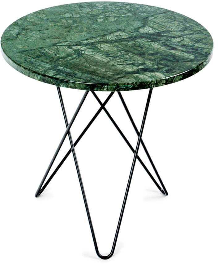 Ox Denmarq - Tall Mini O Beistelltisch Ø 50 cm, schwarz / Marmor Grün
