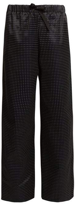 Lucy wide-leg dot-print cotton-blend trousers