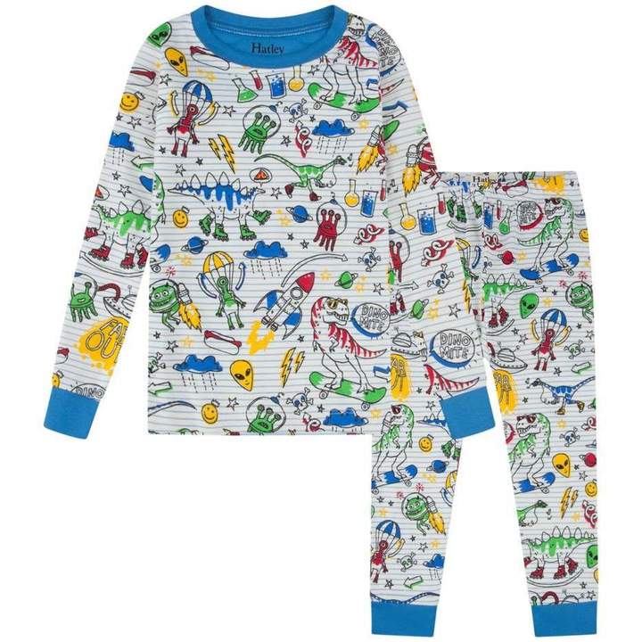 HatleyBoys Dino & Alien Doodles Pyjama Set