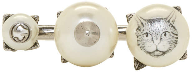 Silver Three-pearl Multi-finger Ring