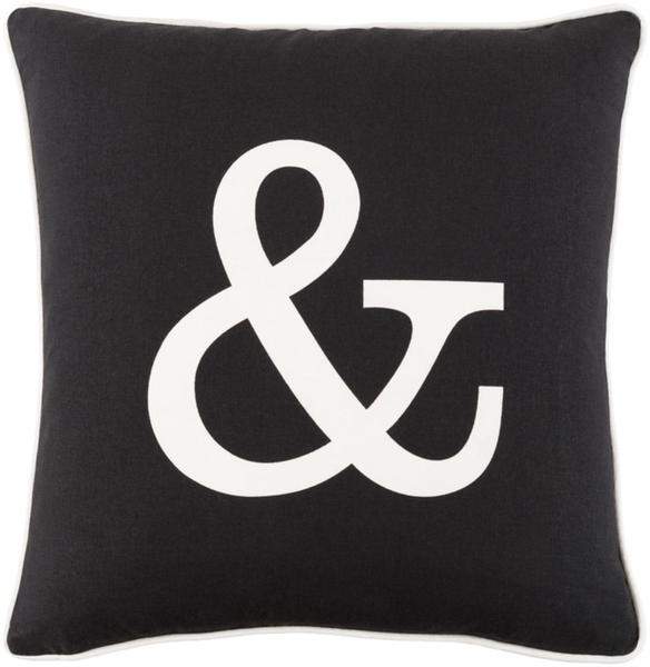 Ampersand Toss Pillow IVORY/BLACK