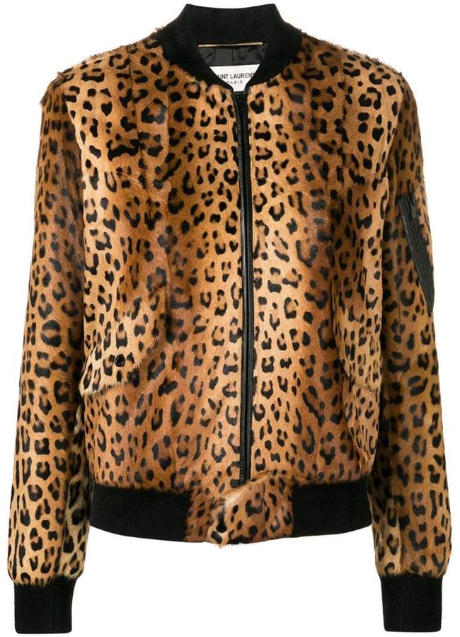 leopard print bomber jacket