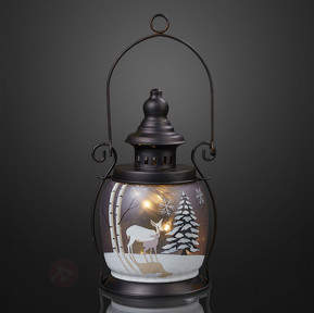 Handbemalte Deko-Laterne Reh mit Kitz LED