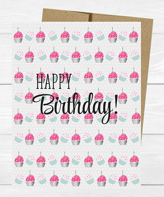 Cupcake Greeting Card & Envelope - Set of Five