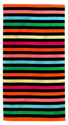 Printed Dark Stripes Beach Towel Treen/ Red - Evergreen®